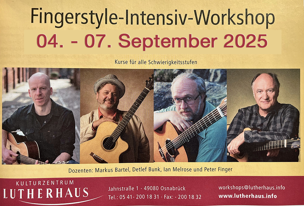 Fingestyle, Workshop, Markus Bartel, Osnabrück, Acoustic Music, Gitarre